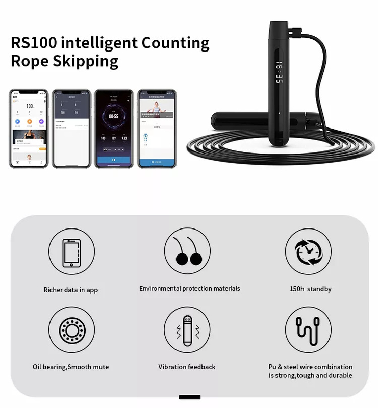 3M Velocità regolabile Smart Digital PVC Jump Rope Smart Jump Rope Regolabile Calorimetro per esercizi