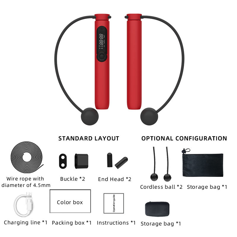Nuova connessione Bluetooth per saltare la corda per perdere peso può essere contata e ricaricata.